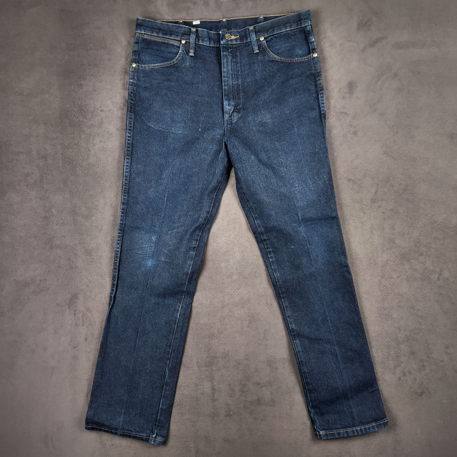 Wrangler Cowboy Cut Silver Edition Slim Fit Jeans Mens 35x32 Dark Blue Denim